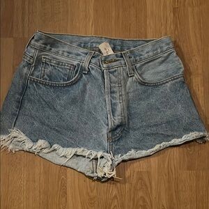Brandy Melville embroidered denim shorts.